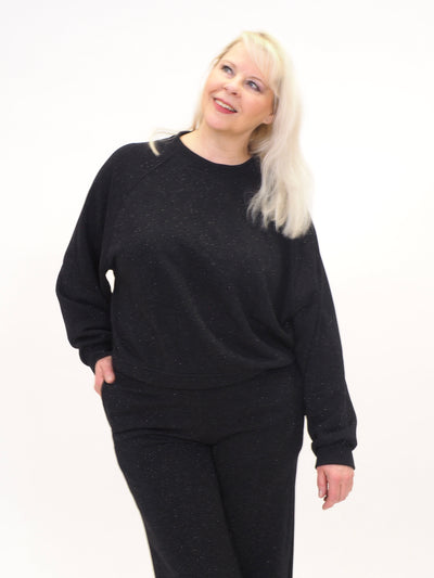 Collegepusero Glitter Musta