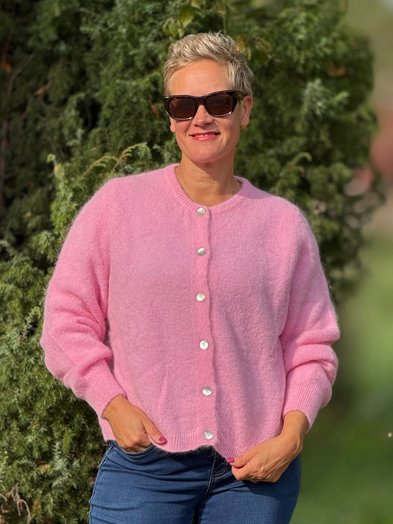 Alpakkaneuletakki Carta Vaaleanpunainen
