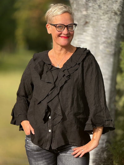Fiini Fröökynä Pellavapusero Roosa
