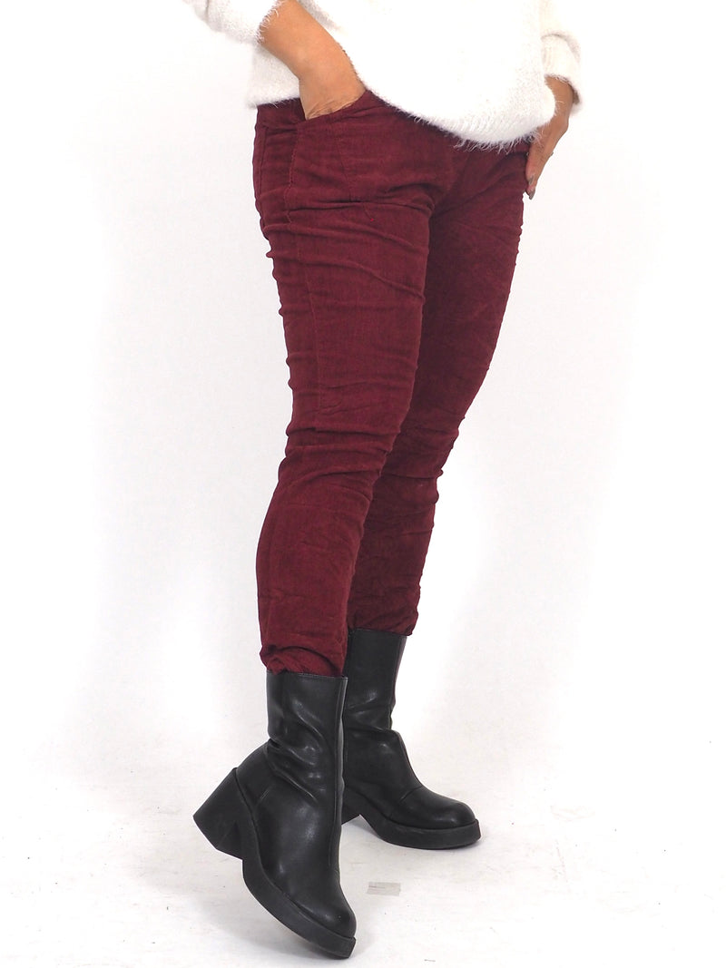 Marta du Chateau vakosamettihousu Pecan Wine