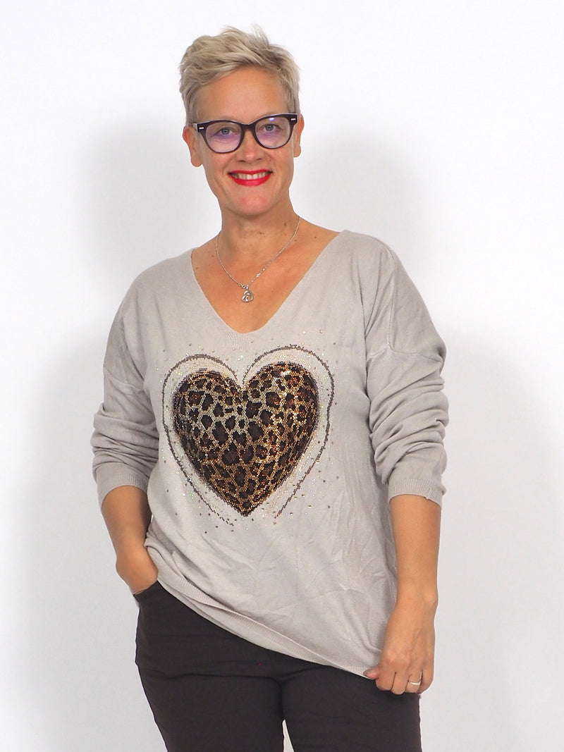 Neule Heart Leo Sand