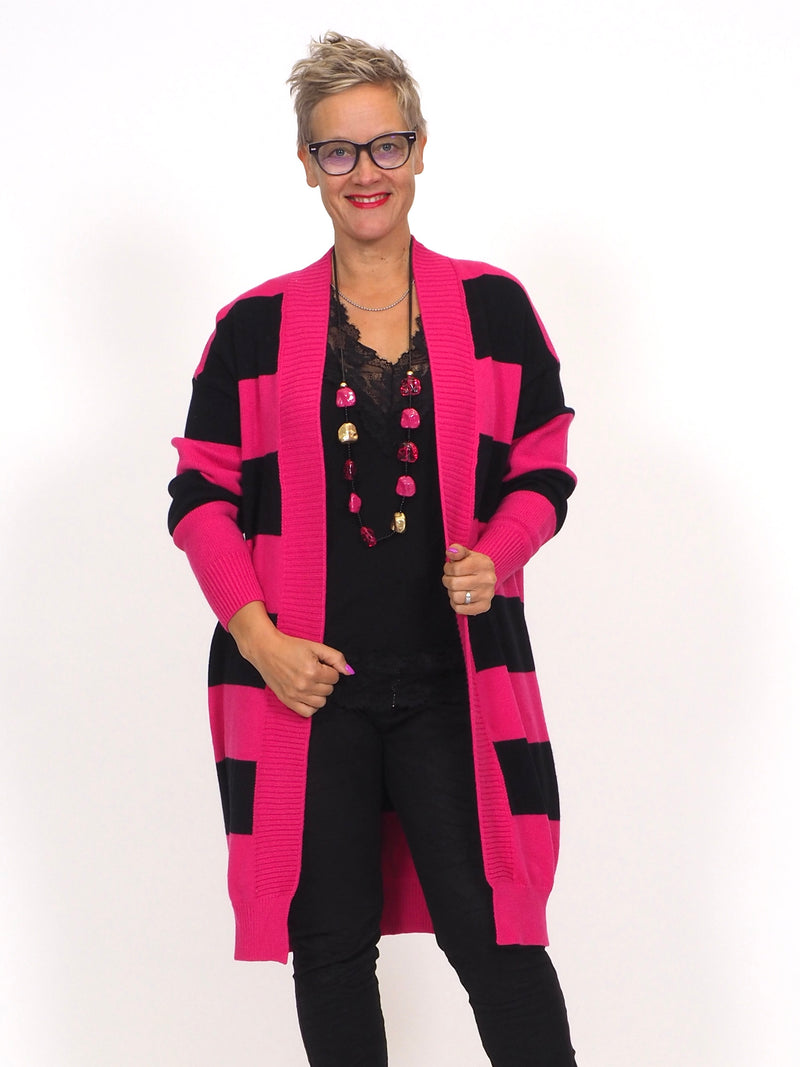 Neuletakki Stina Pinkki/Musta