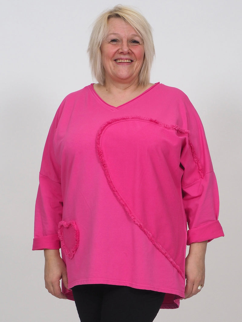 Trikootunika Fringy Pinkki XL