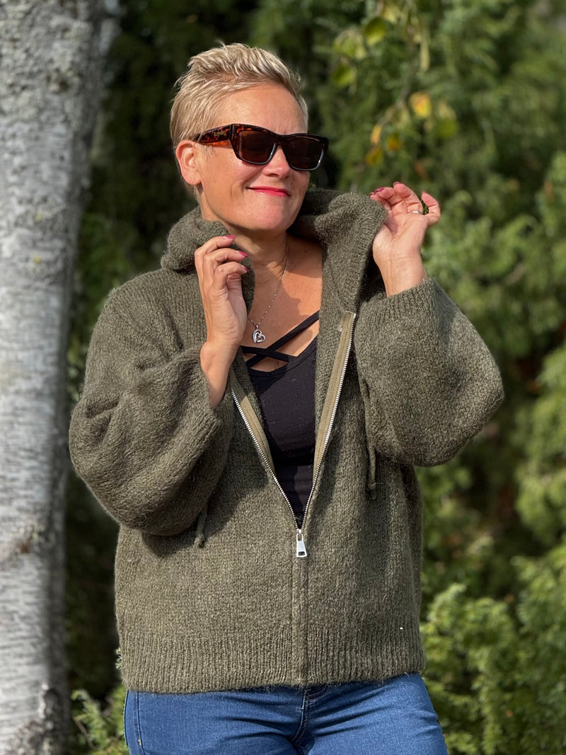 Mohairneuletakki Minna Khaki