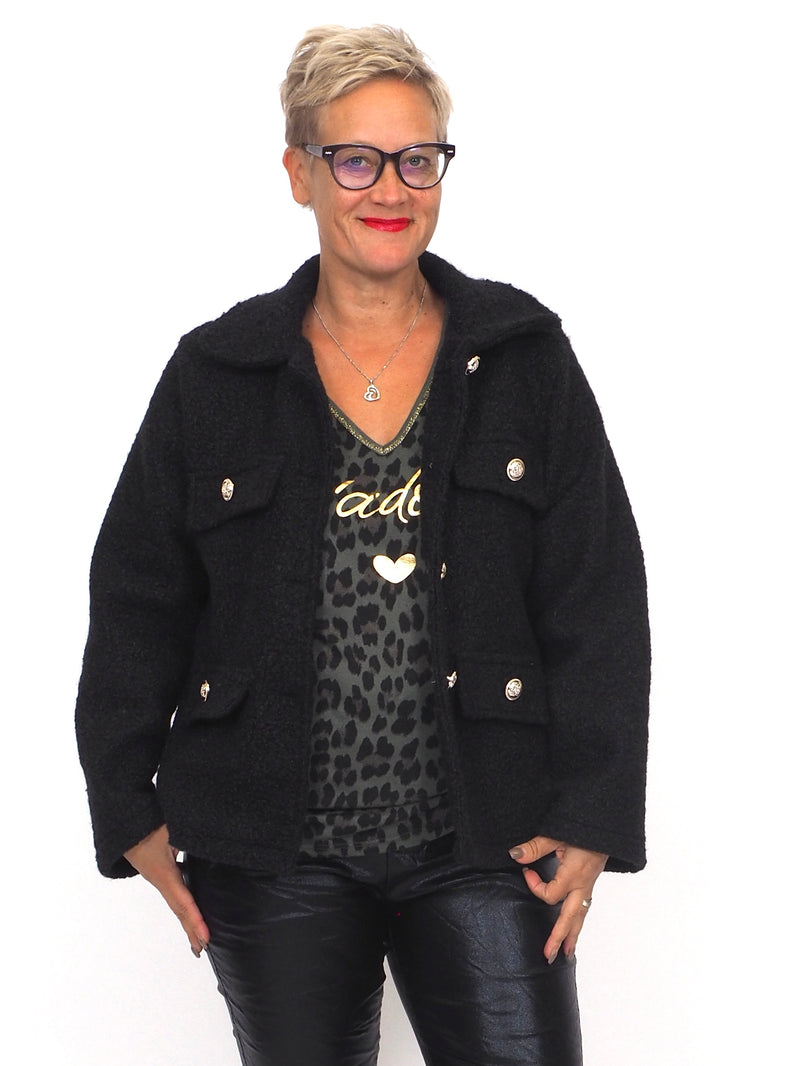 Lyhyt Jakku Napeilla Musta