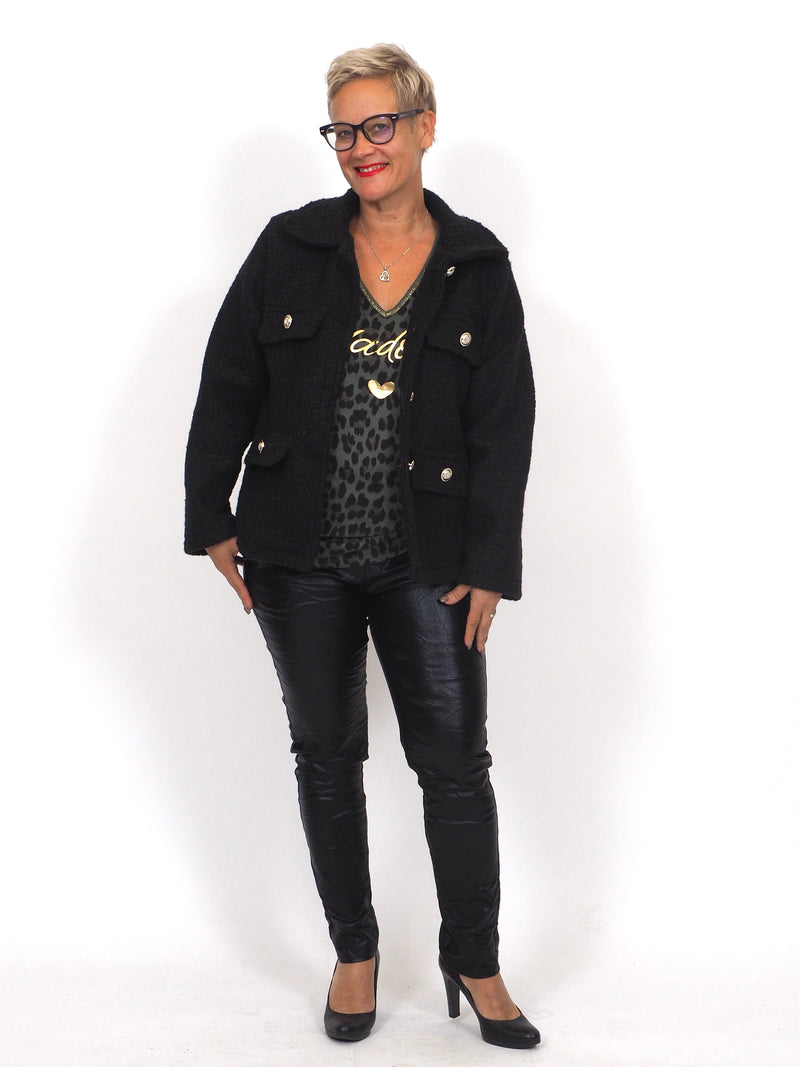 Lyhyt Jakku Napeilla Musta