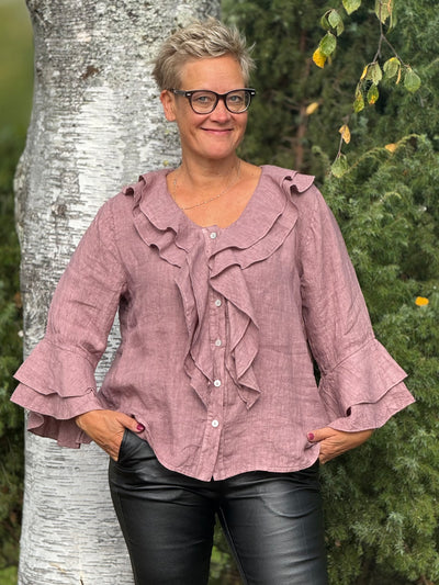 Fiini Fröökynä Pellavapusero Roosa