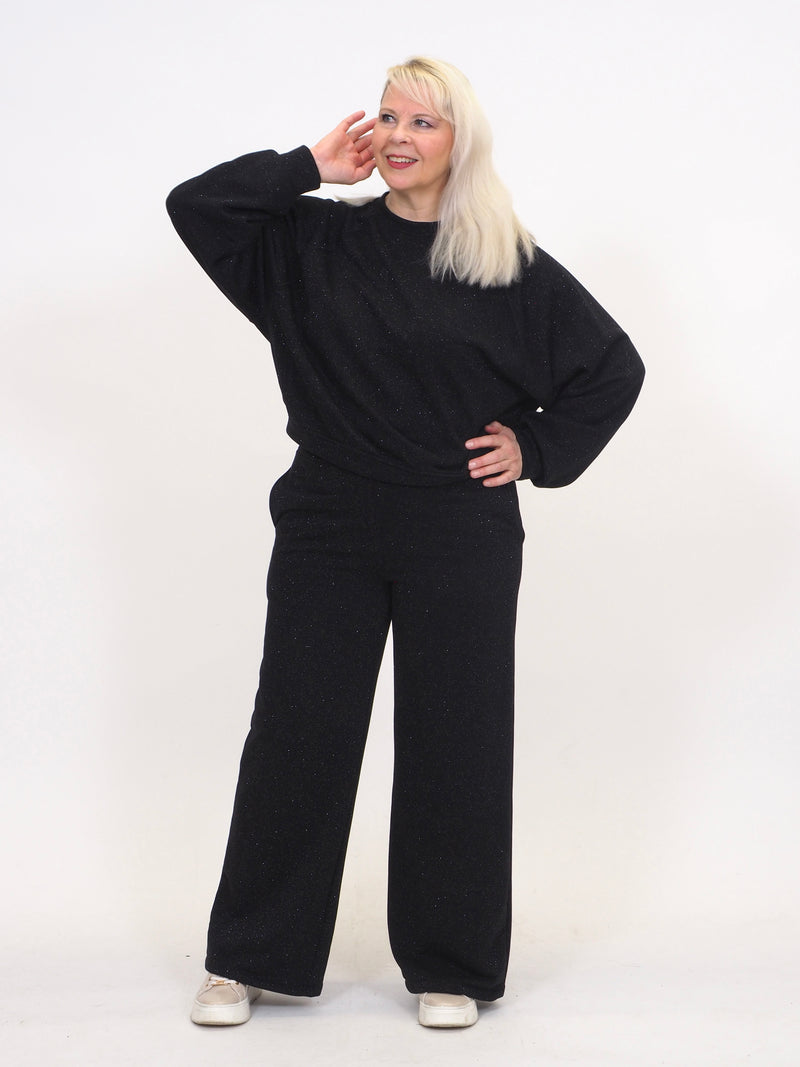 Collegepusero Glitter Musta