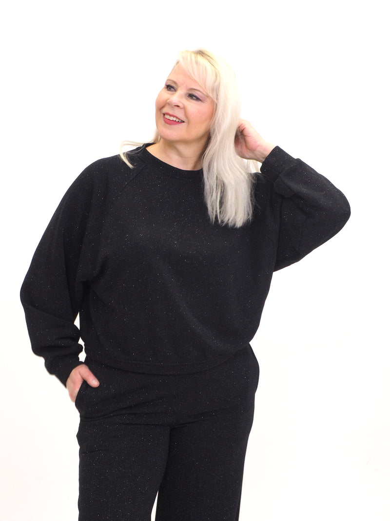 Collegepusero Glitter Musta