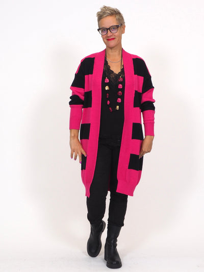 Neuletakki Stina Pinkki/Musta